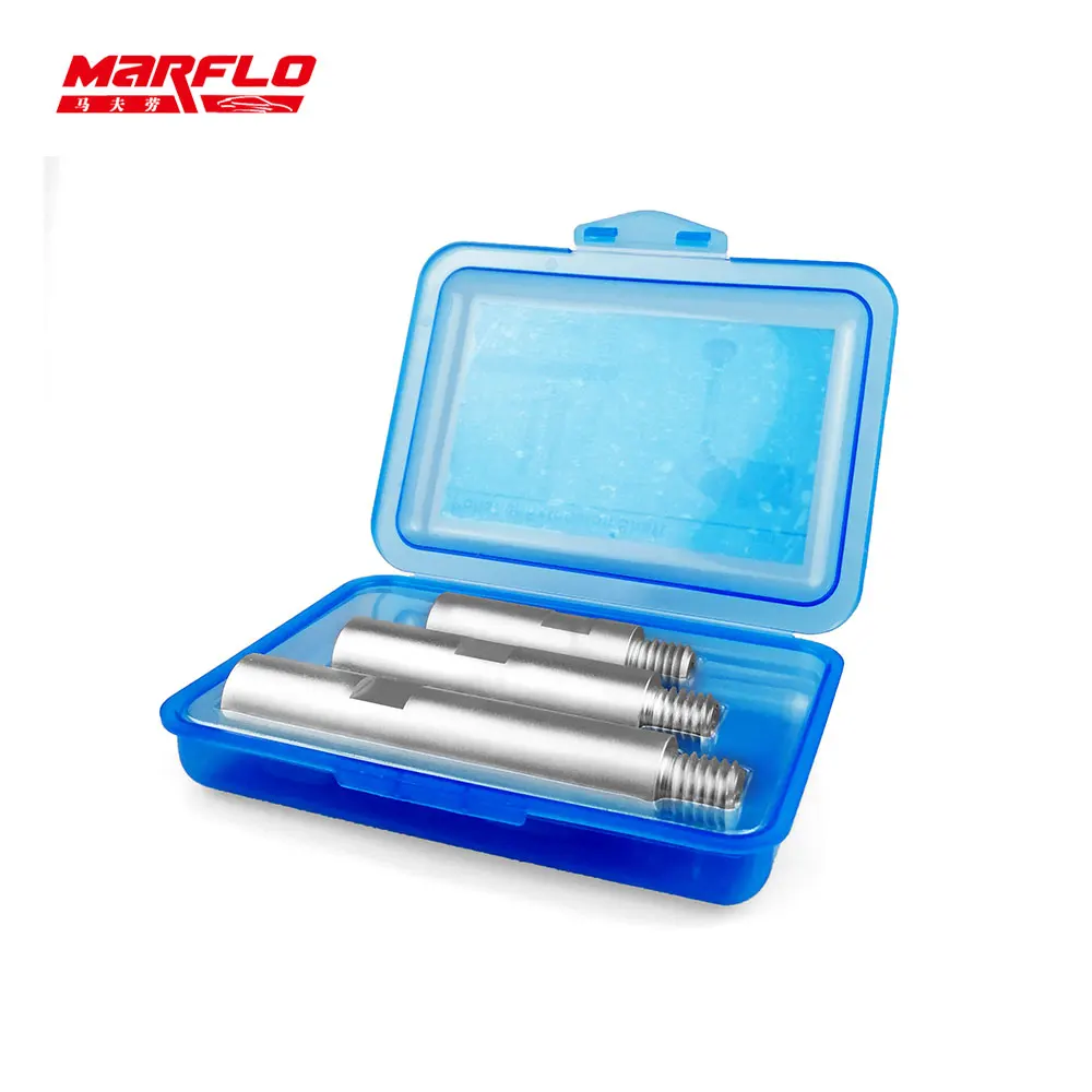 Marflo Extension Bar Set Aluminium Rotary Polisher Extension Shaft For Car Care Detailing Pad Connection Rod Angle Grinder