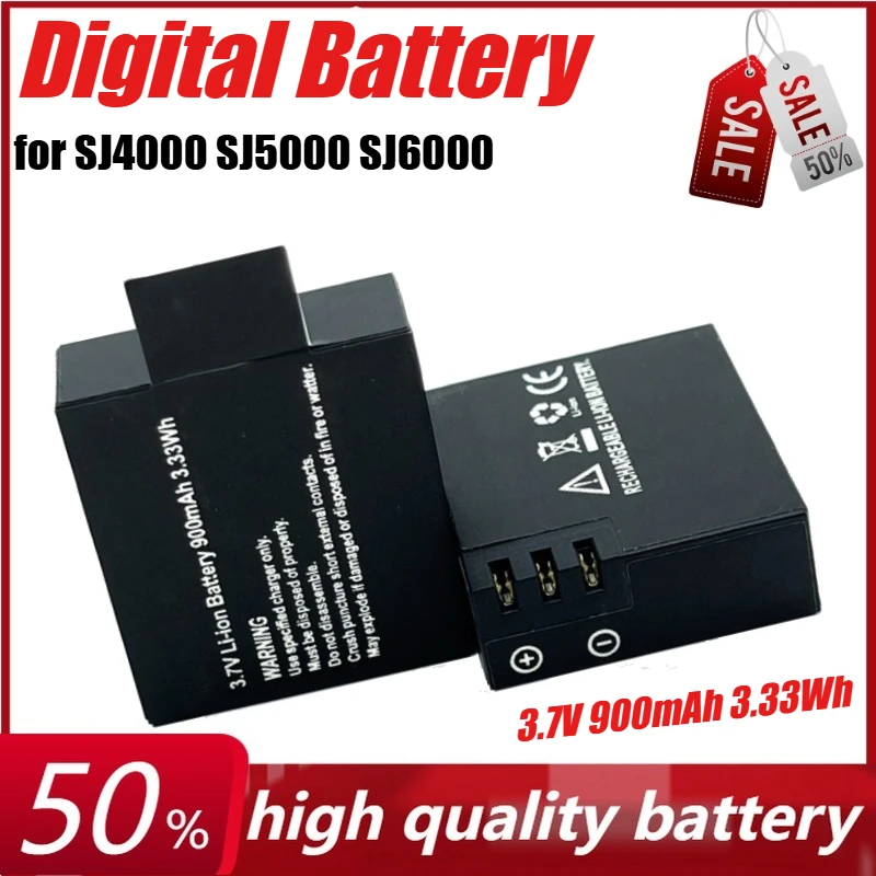 

3.7V 900mAh 3.33Wh Rechargable Battery for SJ4000 SJ5000 SJ6000 WIFi SJCAM Sport Action Camera DV SJ Dedicated Battery
