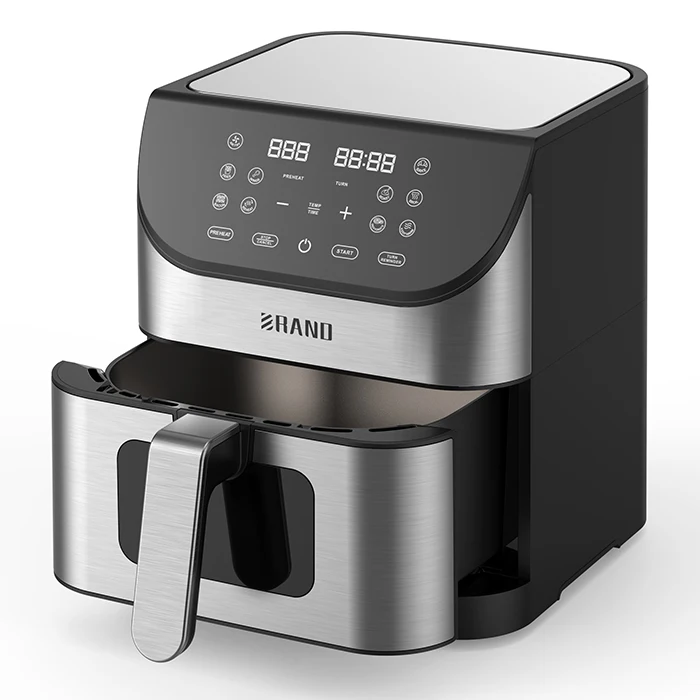 

2026 New Model Multi-functionalNewest Design Stainless Steel Panel 5L 5.5L 6L 8L Air Fryer with Inside Sheet Electric Deep Air