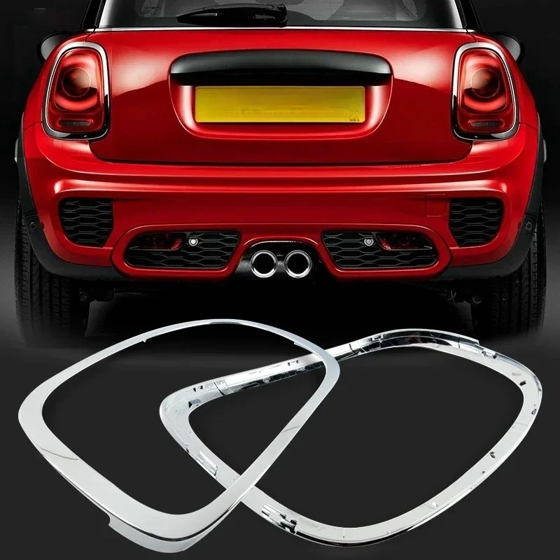 Car Original Rear Chrome Light Frame Taillight Ring Replacement for MINI Cooper One S F55 F56 F57 OEM #63217351431 Accessories
