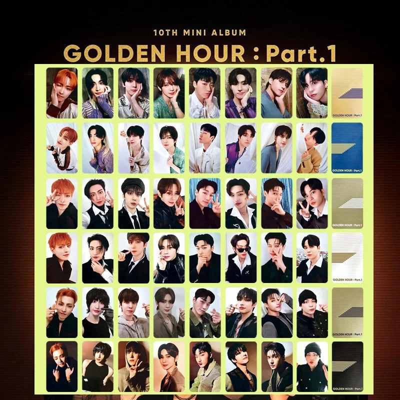 8pcs/set Kpop ATEEZ Mini Ten Album GOLDEN HOUR: Part.1 LOMO Card Mingi San Hongjoong Seonghwa Girl Gift Postcard Photo Card