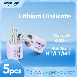 5pcs C14 Dental Lab Lithium Disilicate block Vita16 Glass Ceramic Block HT/LT/MT for CAD CAM Sirona Cerec Veneer Emax Material