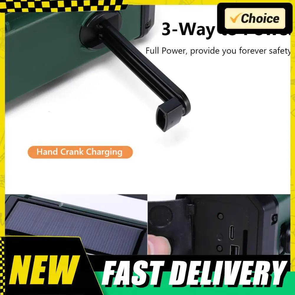 

Радиоприемник с ручным приводом 10000 мВтч для экстренных ситуаций на открытом воздухе, AM/FM/NOAA, с оповещением о погоде, солнечной зарядкой, LED-фонариком и функцией SOS-сигнала