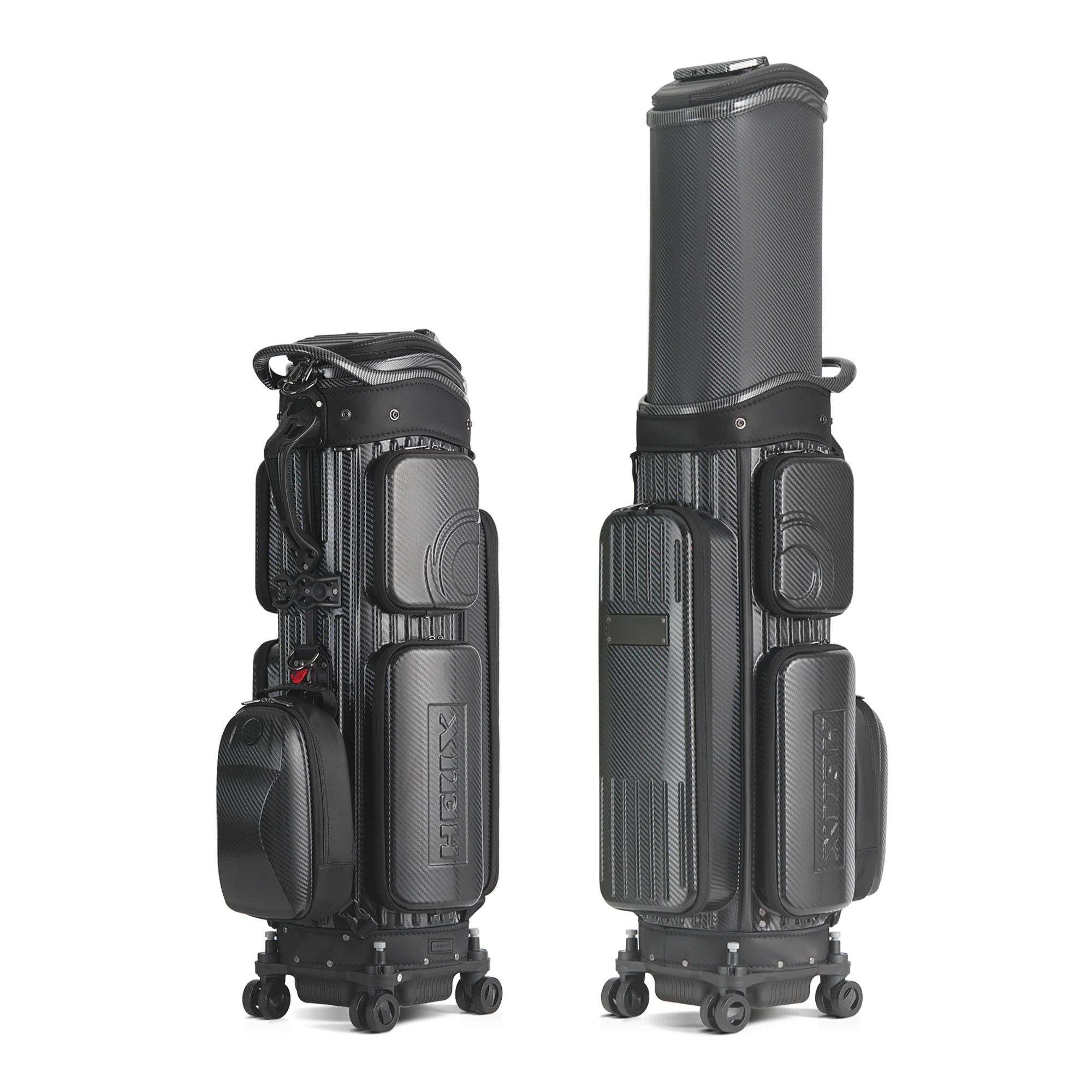 HELIX golftas met 4 wielen voor luchtvaartmaatschappijreizen Hardshell golfreistas met intrekbare bovenklep voor het beschermen van golfclubs