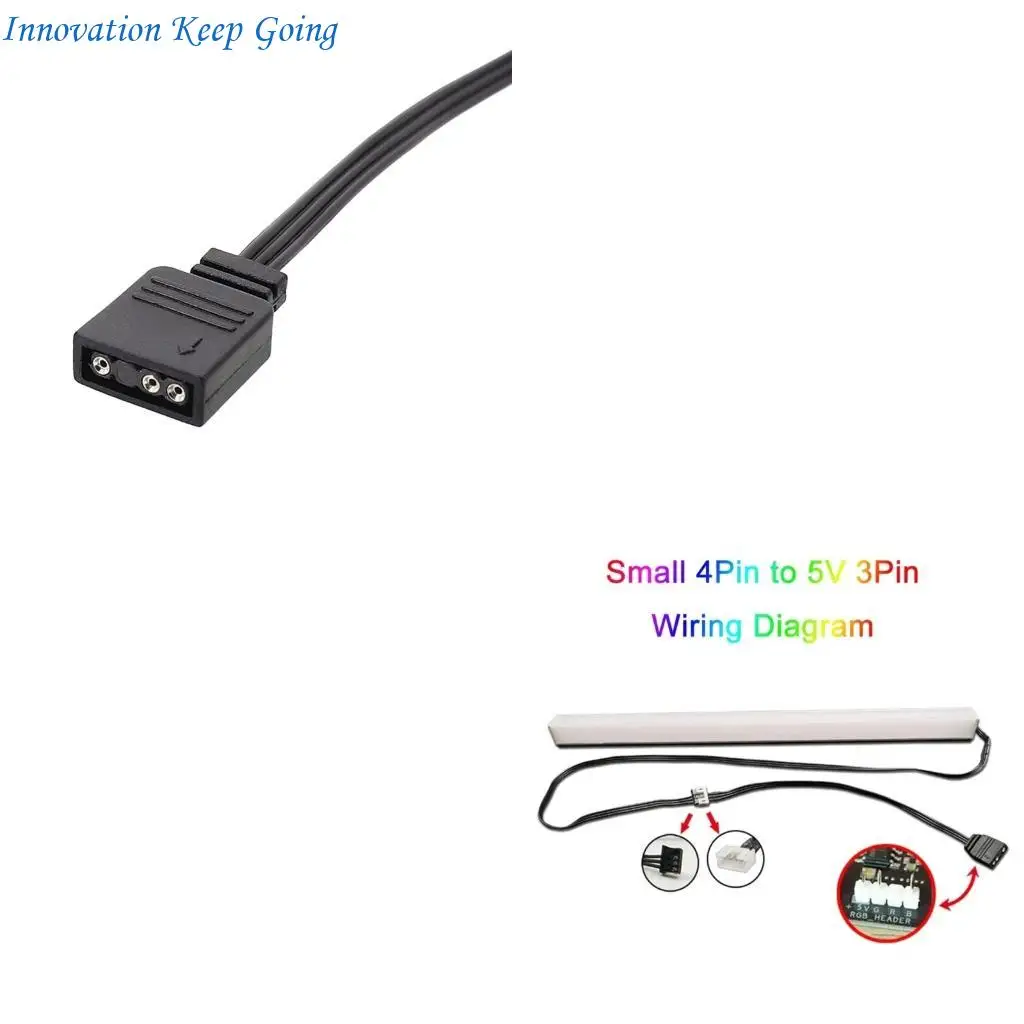 E65C 4Pin ARGB 5V 3Pin ARGB Sync Hub Splitter Connector for PC Computer Chassis