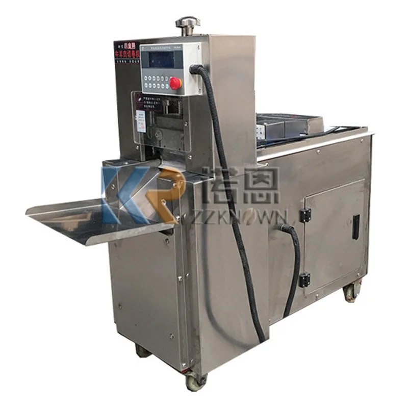 Electric Frozen Meat Pork Belly Slicing Machines Fully Automatic Beef Mutton Slicer Roller Commercial Meat Roll Cutting Machine