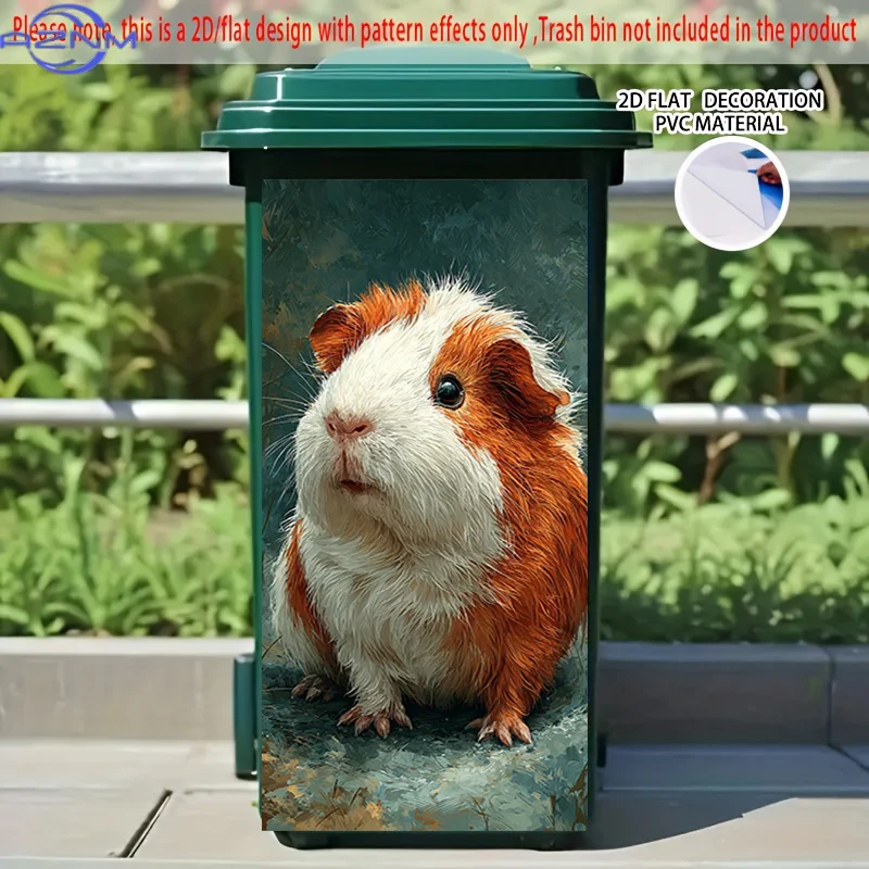 2D Flat Printing 1pc 2D Pattern Printed Kitchen Trash Can Sticker xcm, Adorable Pom-Pom Theme Kitchen Home Decor Wallpaper, Se