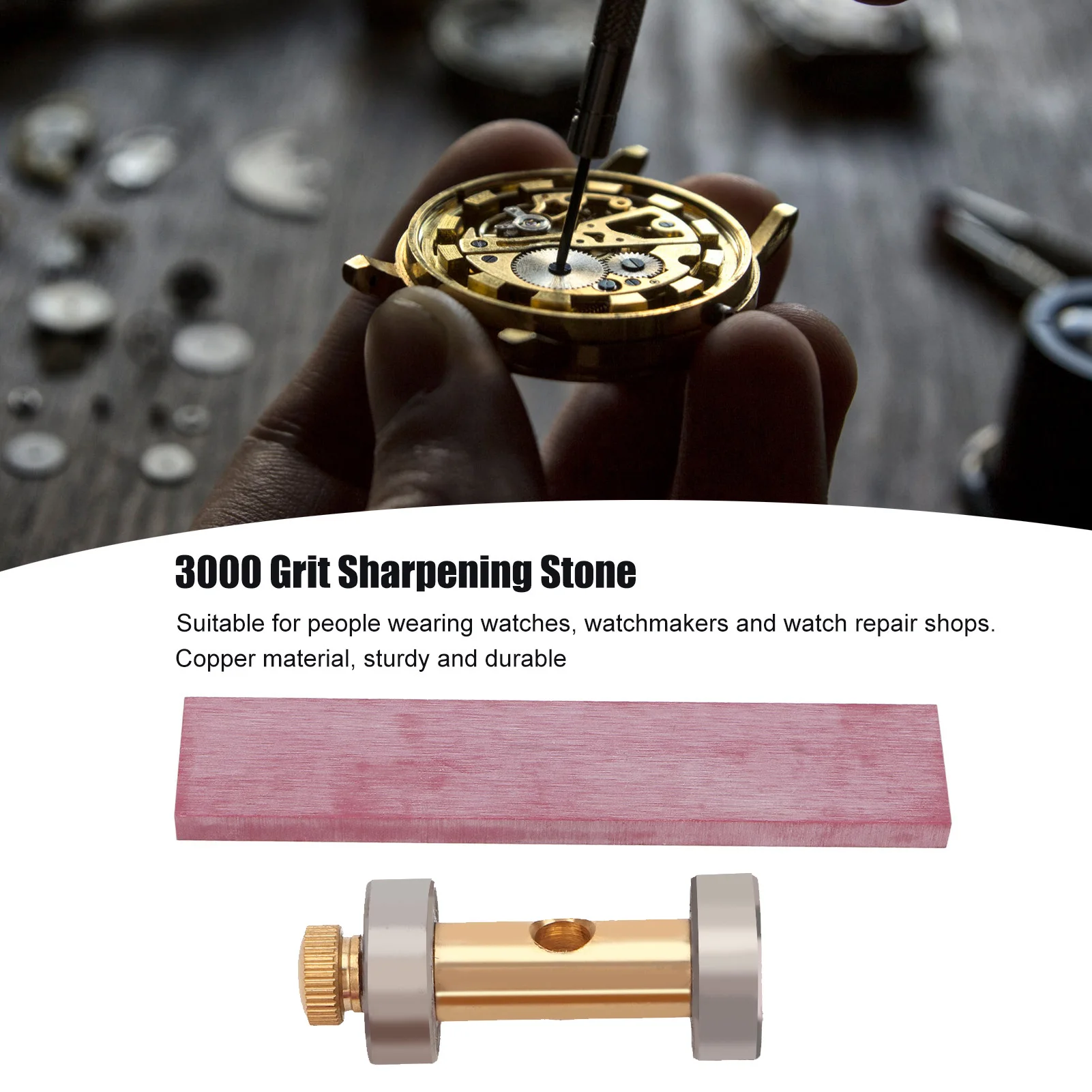 Watch Screwdriver Sharpening Stone 3000 Grit Copper Wristwatch Screwdriver Sharpener Repair Tool Screwdriver Sharpening Tool