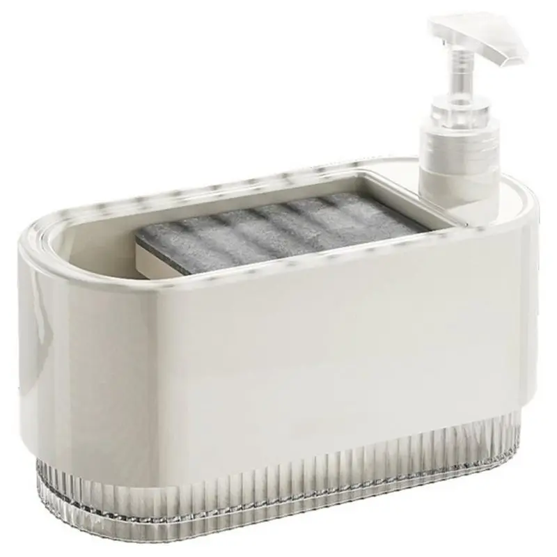 

ABUP-2-In-1 Countertop Soap Pump Dispenser For Kitchen Sink, Hand & Dish Soap Dispenser Set With Sponge Holder Organizer