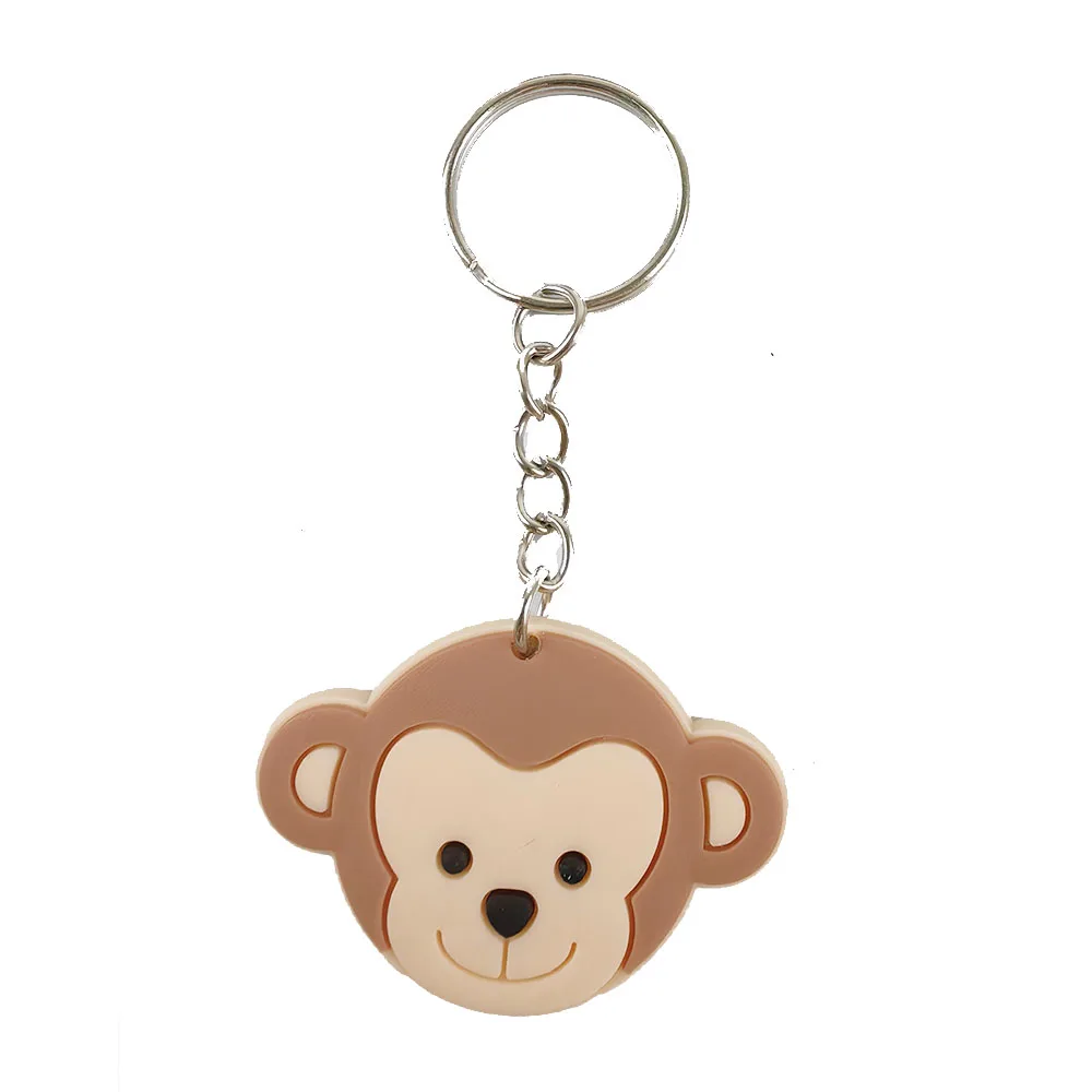 سلاسل مفاتيح على شكل حيوانات الغابة للفتيان والفتيات ، سلاسل مفاتيح على شكل حيوانات سفاري ، ديكور استحمام الطفل ، ديكور عيد الميلاد ، 6 من حديقة الحيوان