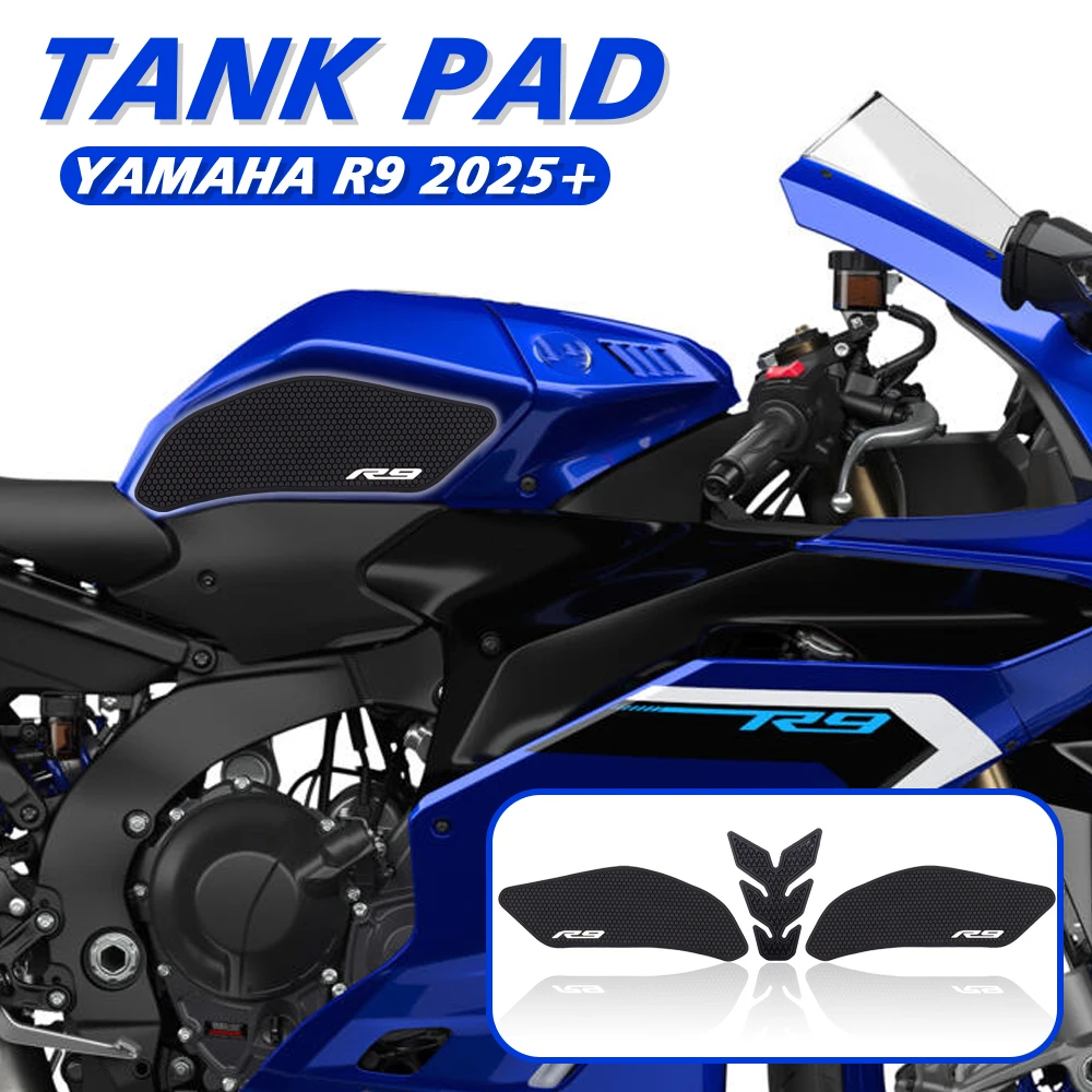 Almohadilla de tanque R9 2025, accesorios para motocicleta, almohadilla de tanque de combustible para YAMAHA R9 2025 YZF-R9, almohadilla impermeable lateral antideslizante para tanque de combustible