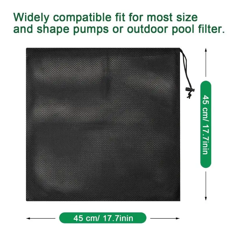 Reusable Pond Pump Protector For Pond Biological Filter Anti-clog Pump Barrier Bag Water Pump Filter Mesh Bag With DrawstringAcc