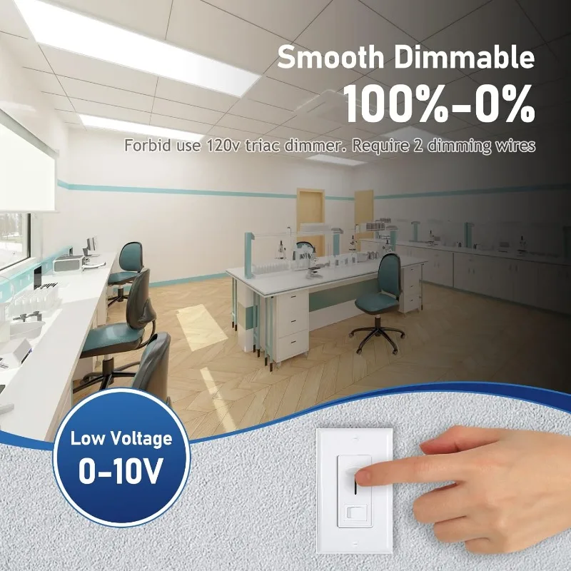 home.42 Pack 2x4 LED Drop Ceiling Light Fixture Flat Panel, 0-10V Dimmable, 30/40/50W Selectable, 3000K 4000K 5000K Switchable,