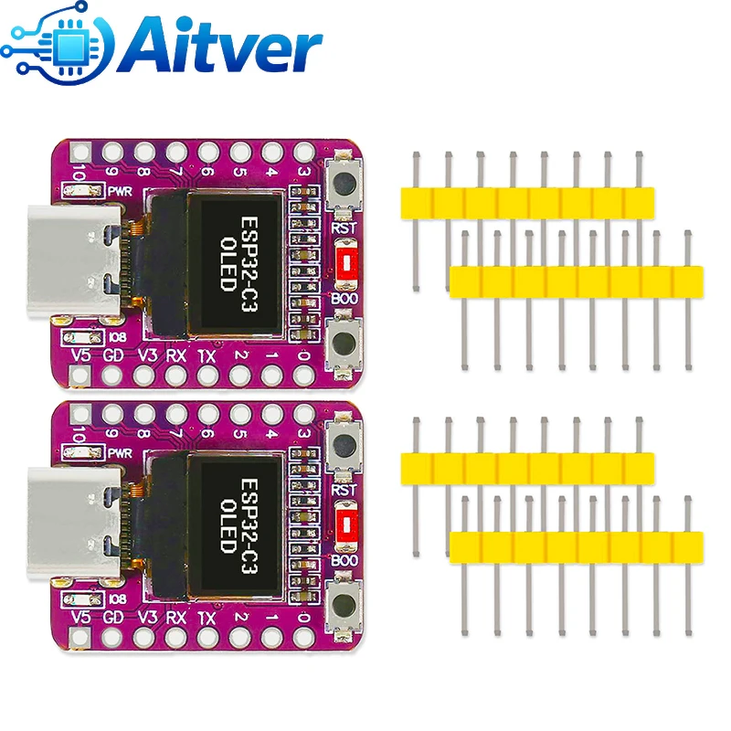 ESP32‑C3 0.42‑Inch OLED Display Board WiFi Bluetooth Type‑C Ceramic Antenna Module for Arduino Projects