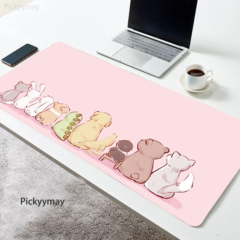 Mèo Paw Cỡ Lớn Màu Hồng Miếng Lót Chuột Kawaii Anime Mousepad Game Thủ Văn Phòng Bàn Phím Cao Su Mause Bàn Thảm Bàn Mausepad Thảm Không chống Trượt