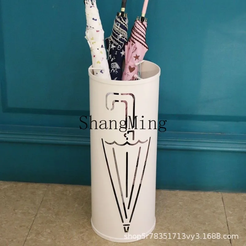 SM wrought iron storage bucket Floor-to-ceiling umbrella shelf Commercial hotel lobby Household umbrella bucket