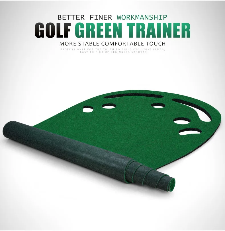 Putting Green Mats Set for Golf Putting Use, Included Mini Golf Putters Adjustable,Training Aid Put Cup & Flags,