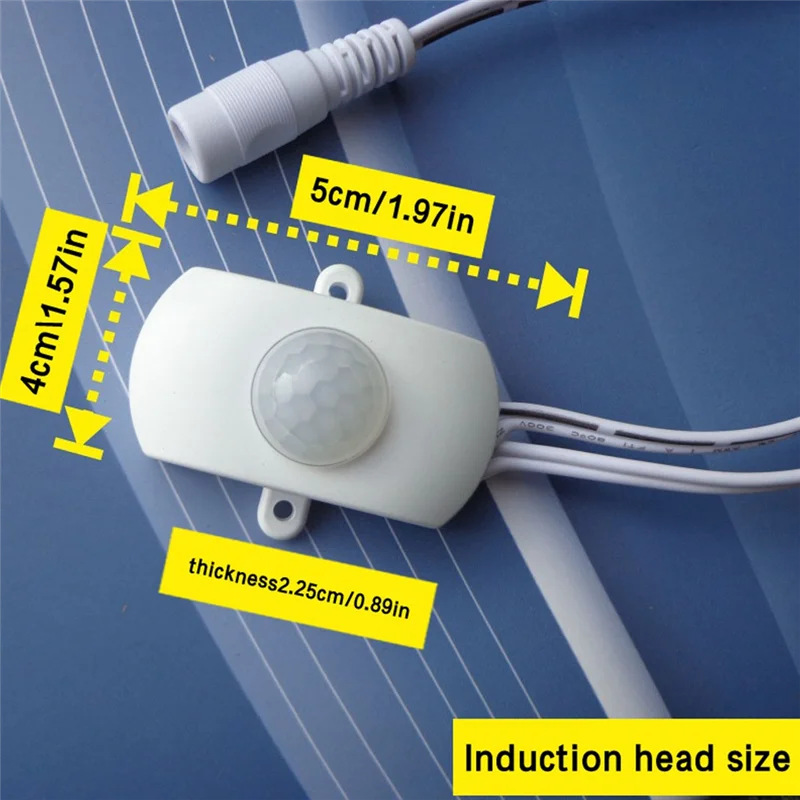 Modul Sakelar Sensor IR Inframerah PIR Mini DC 6V 12V 24V 5A PIR untuk Lampu Strip LED (Hitam)