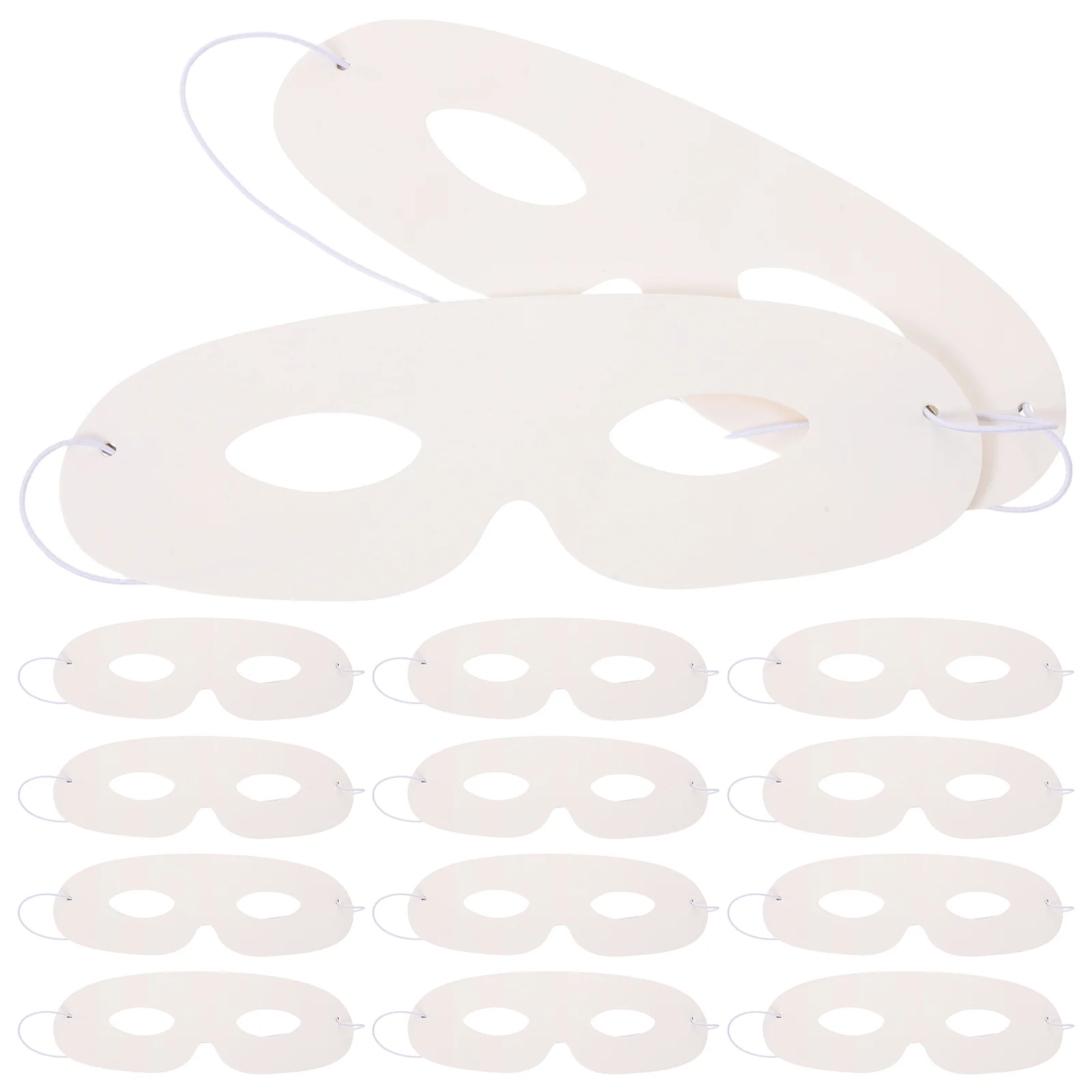 40 قطعة من قناع الأطفال القابل للطلاء DIY أقنعة ورقية بيضاء بحزام مطاطي لحفلات أعياد الميلاد والكرنفال لوازم فنية للحرف اليدوية
