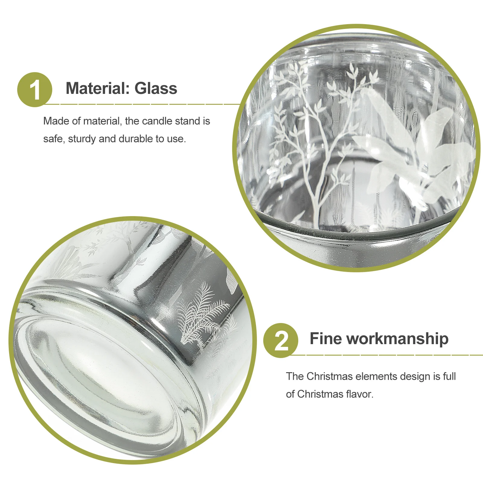 

1Pcs Candlestick Ornament Christmas Design Premium Desktop Decor for Home Party Hotel Xmas Holder Sturdy Safe Use