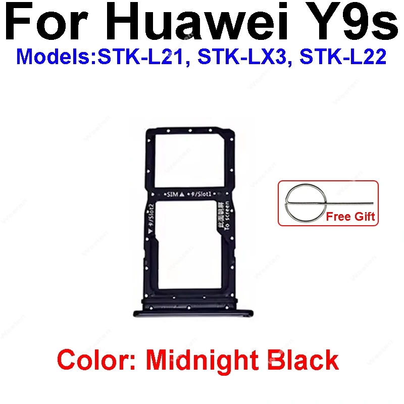 Sim Card Tray Holder For Huawei Y6s Y8s Y9S 2019 SIM Card Slot Socket Holder Sim Card Reader Adapter Replacement Repair Parts