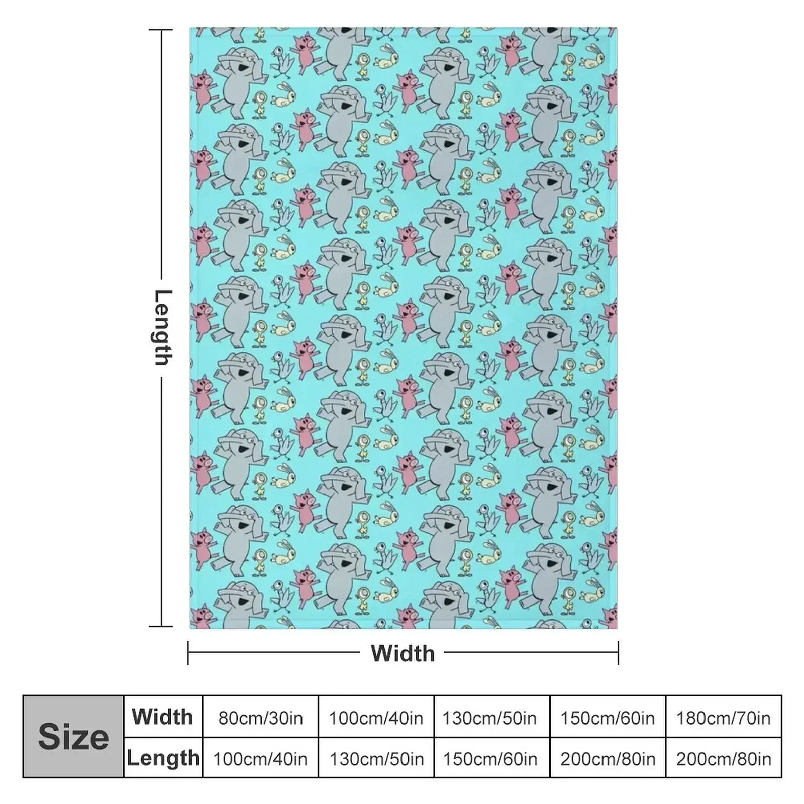Elephant and Piggie dancing with friends Throw Blanket Summer Beddings Luxury Designer Nap Soft Big Blankets