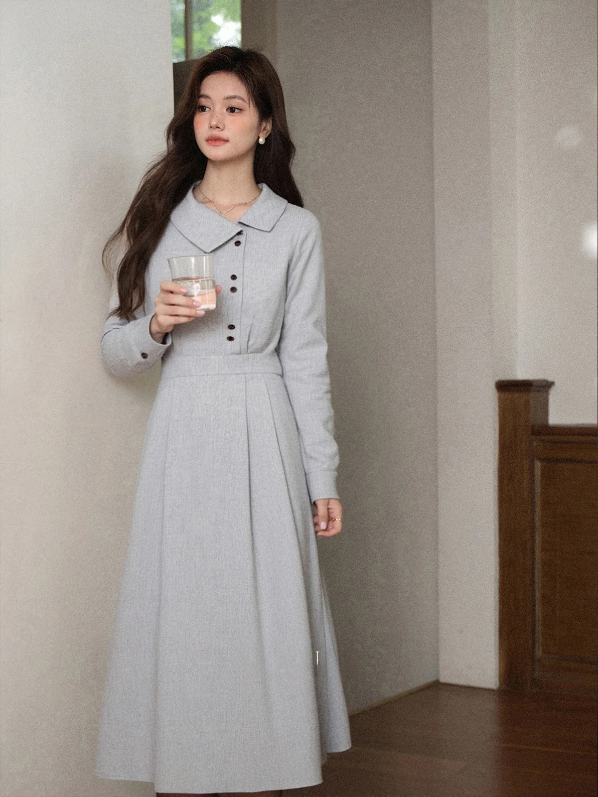 

Новинка осени: Женское повседневное платье с эффектом похудения, дизайнерское, в стиле Шанель, с завышенной талией, длинным рукавом