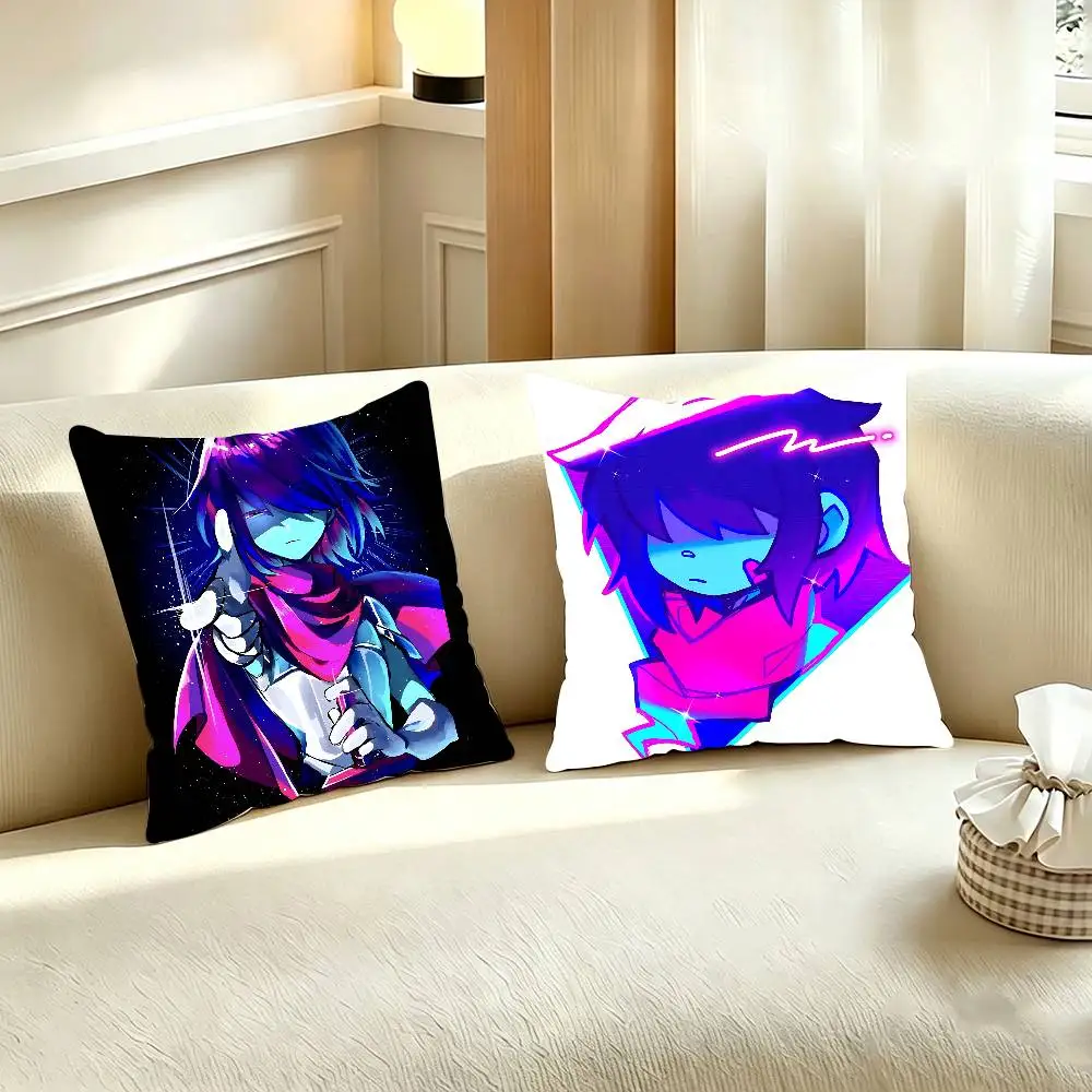 K-kris Deltarune Polyester Printed Pillow Cover Square 30 35 40 45 50 55 cm Soft for Sofa Bed Car Home Decor