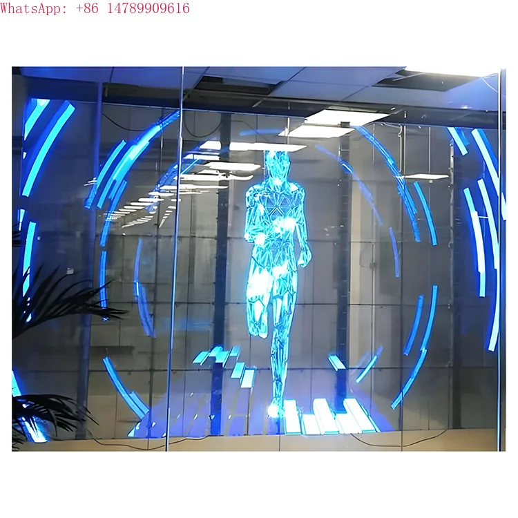 High definition LED screen curtain wall transparent LED TV display screen transparent LED screen glass window P3.91 full-color