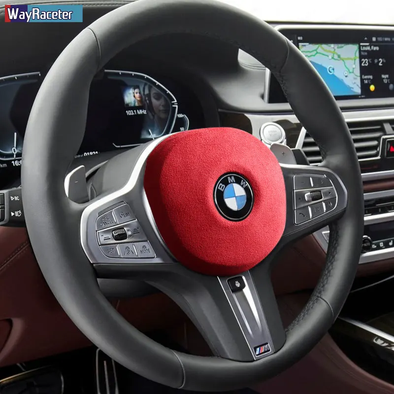 Ultrasuede Wrap Car Steering Wheel Airbag ABS Cover Trim Sticker For BMW F40 F44 G42 G20 G26 G30 G32 G11 G29 G01 G02 G05 G06 G07