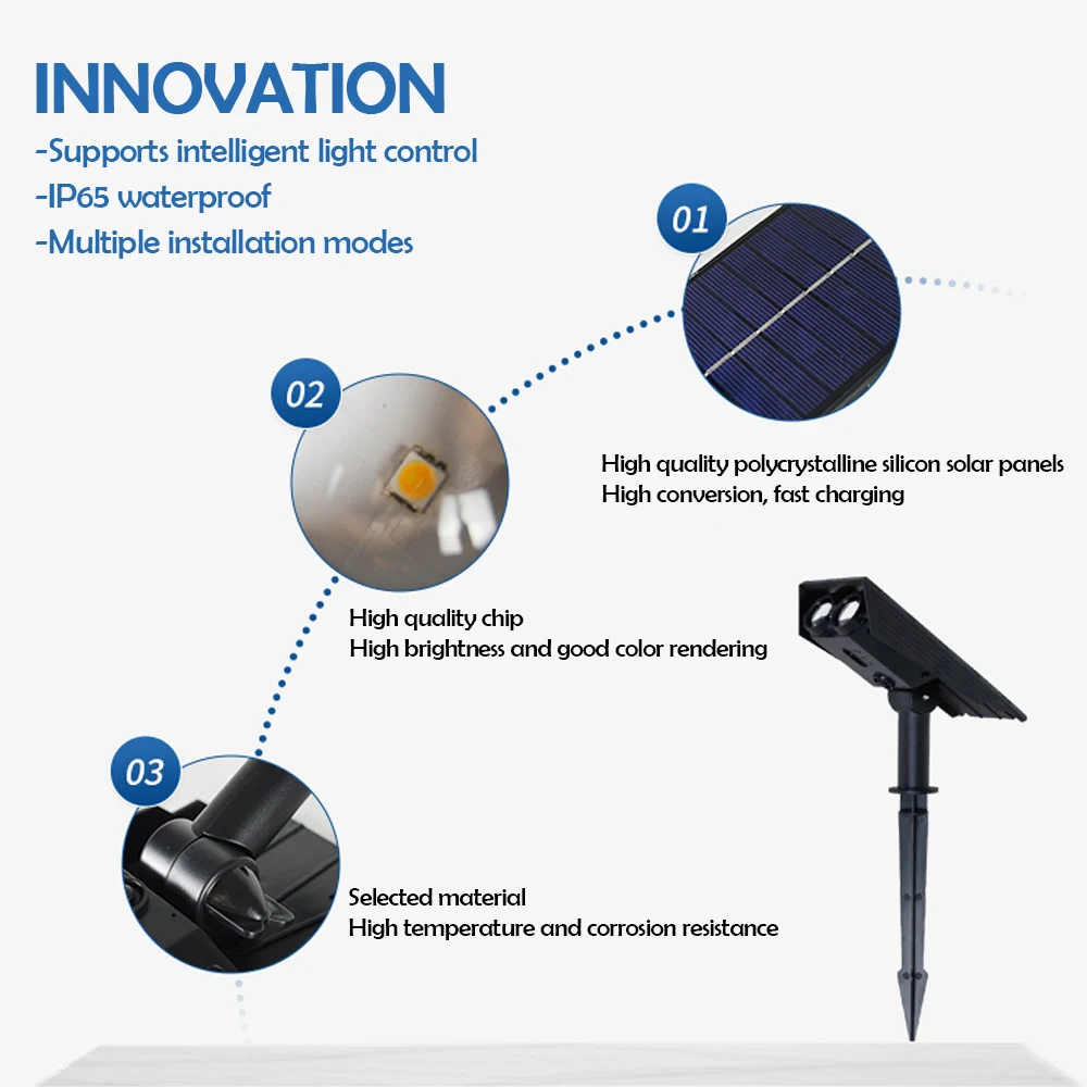 1/2 قطعة الأضواء الشمسية في الهواء الطلق LED المشهد مسار الإضاءة IP65 مقاوم للماء لحديقة الفناء الخلفي شجرة الحديقة مسار مصباح ديكور