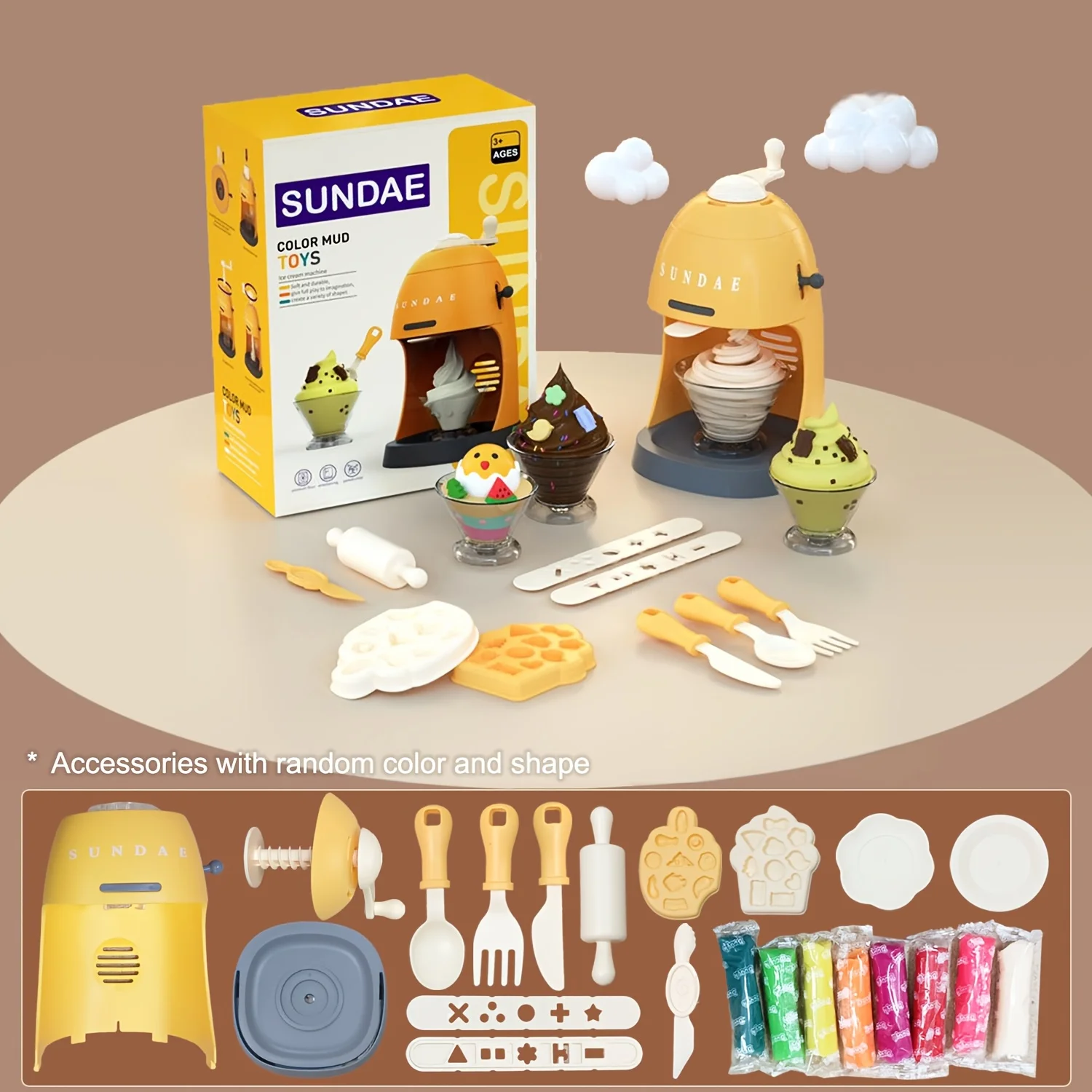 Игрушка красочная глиняная имитация машины для мороженого, игровой домик, машина для мороженого, кухня, игровое тесто для подарка на день рождения