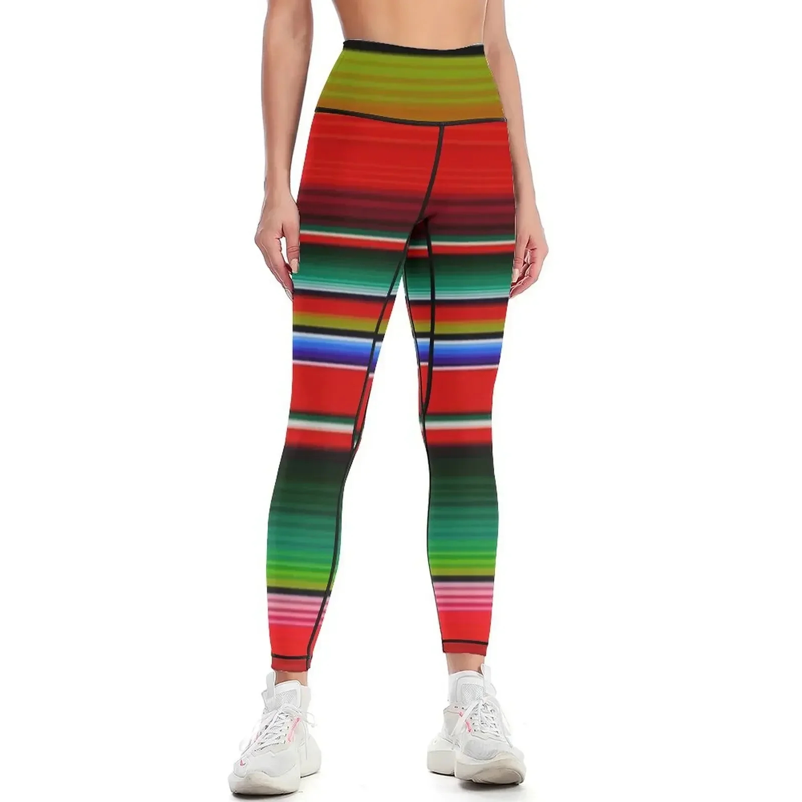 

Serape Mexican Blanket Striped Fiesta Leggings harem pants push up fitness legging push up sports tennis for Womens Leggings