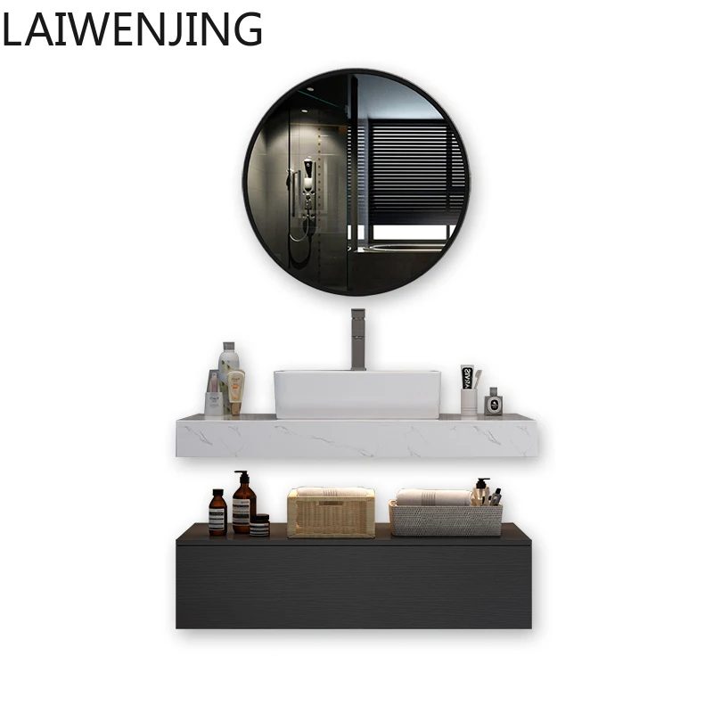 

MJY Nordic bathroom cabinet combination face wash basin cabinet combination marble washstand