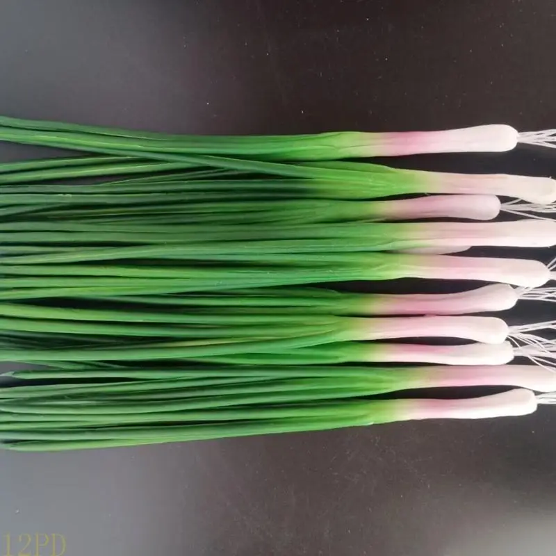 12PD 3 piezas cebolletas verdes realistas, cebollas verdes artificiales para decoración del hogar, cocina y exhibición