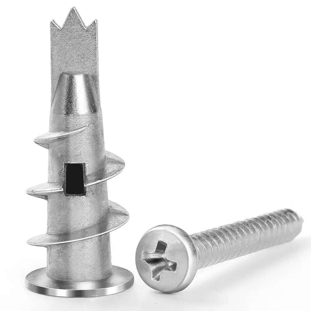 New Zinc Alloy Expansion Tube Nails Self Tapping Serrated Plasterboard Screws Fasteners Bolt