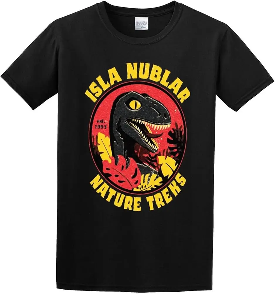 Monskitter Isla Nublar Nature Treks All-match Large size prom thin young T-shirt Black