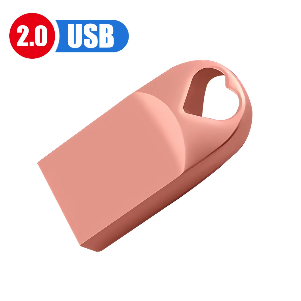 Buy Metal  love heart Pendrive USB stick drive 4gb 8gb 16gb 32gb 64gb 128gb high-speed waterproof Pen drive Flash Drives cle usb