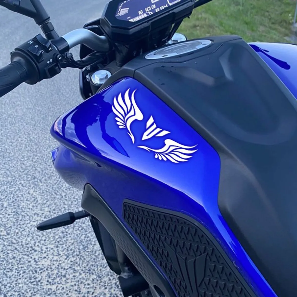 شارات دراجة نارية عاكسة لياماها ، ملصقات جناح الملاك لخزان الوقود ، خوذة الزجاج الأمامي ، ملحقات لياماها MT09 ، YZF R1 ، R3 ، R6 #3