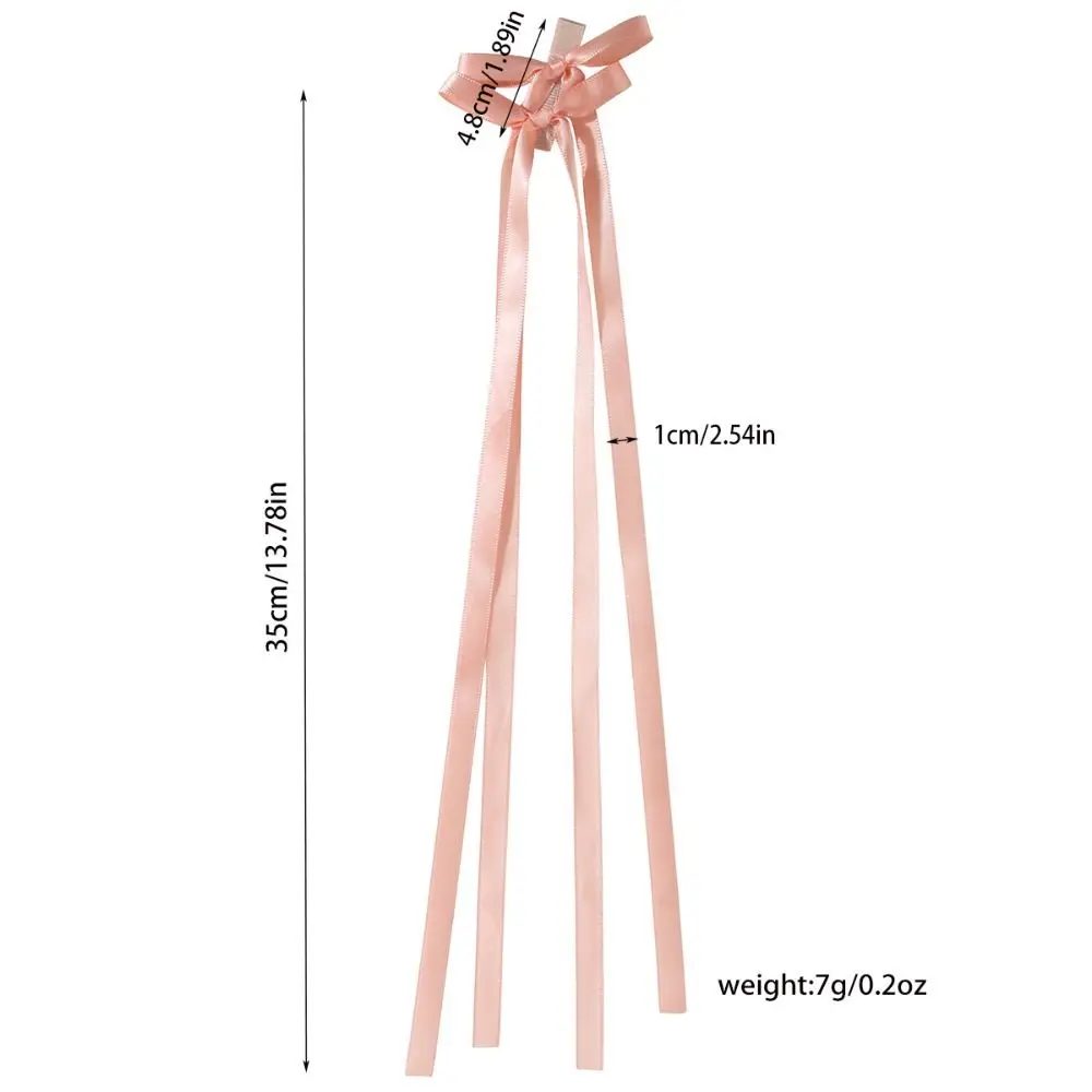 Милая длинная кисточка, балетный бант, заколка для волос Y2k, тканевая лента с бантом, заколка для волос, повязка для волос, резинка для волос для девочек
