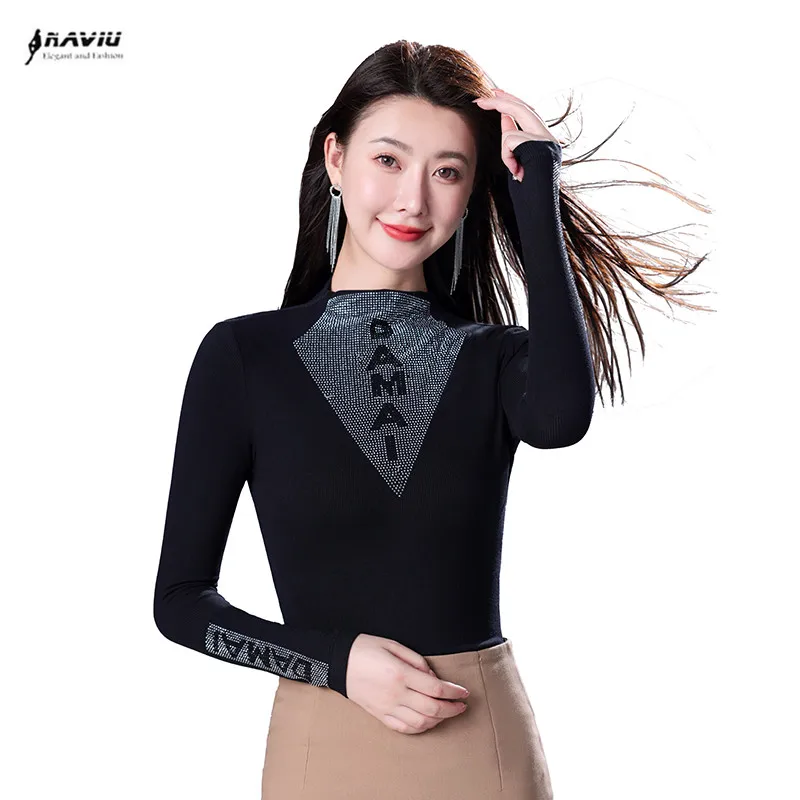 

NAVIU Black Casual Knitted Sweater for Women Slim Tops Bottoming Shirt White Autumn Temperament