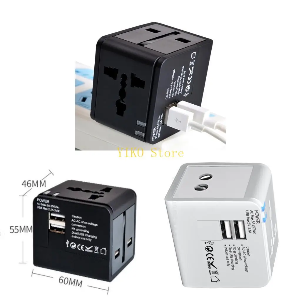 

K32C Globals Power Converters с двойным USB -зарядным портом компактно адаптер Travel Adapter