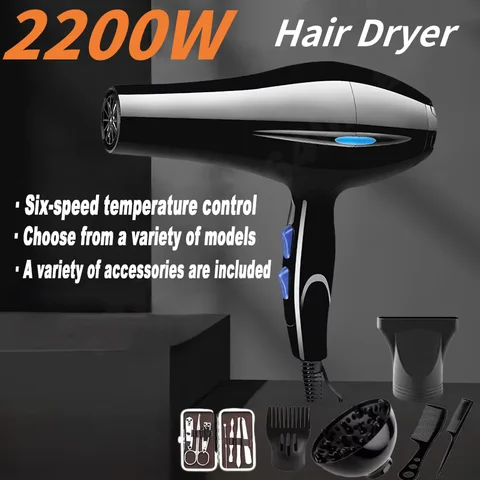 2200W 헤어 드라이어 전문 기어 강력한 파워 블로우 헤어 드라이어 미용 이발사 살롱 도구 헤어 드라이어 새로운 2025 Best5