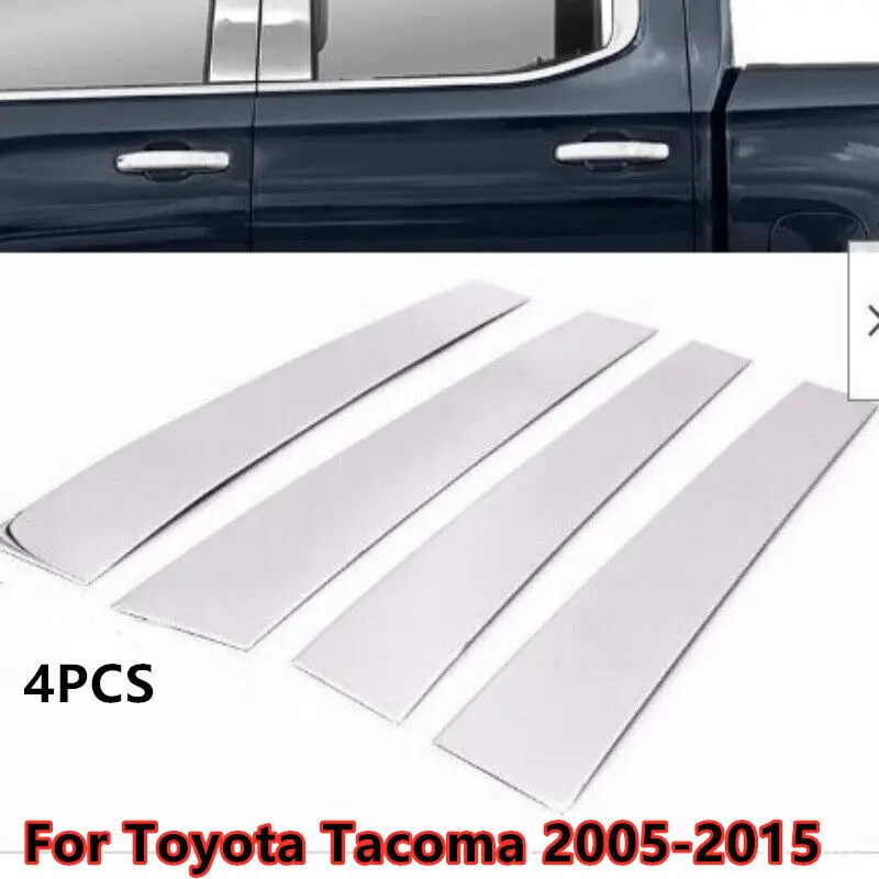 For Toyota Tacoma 2005-2015 Chrome Door Window Trim Cover Pillar Post Decor 4Pcs