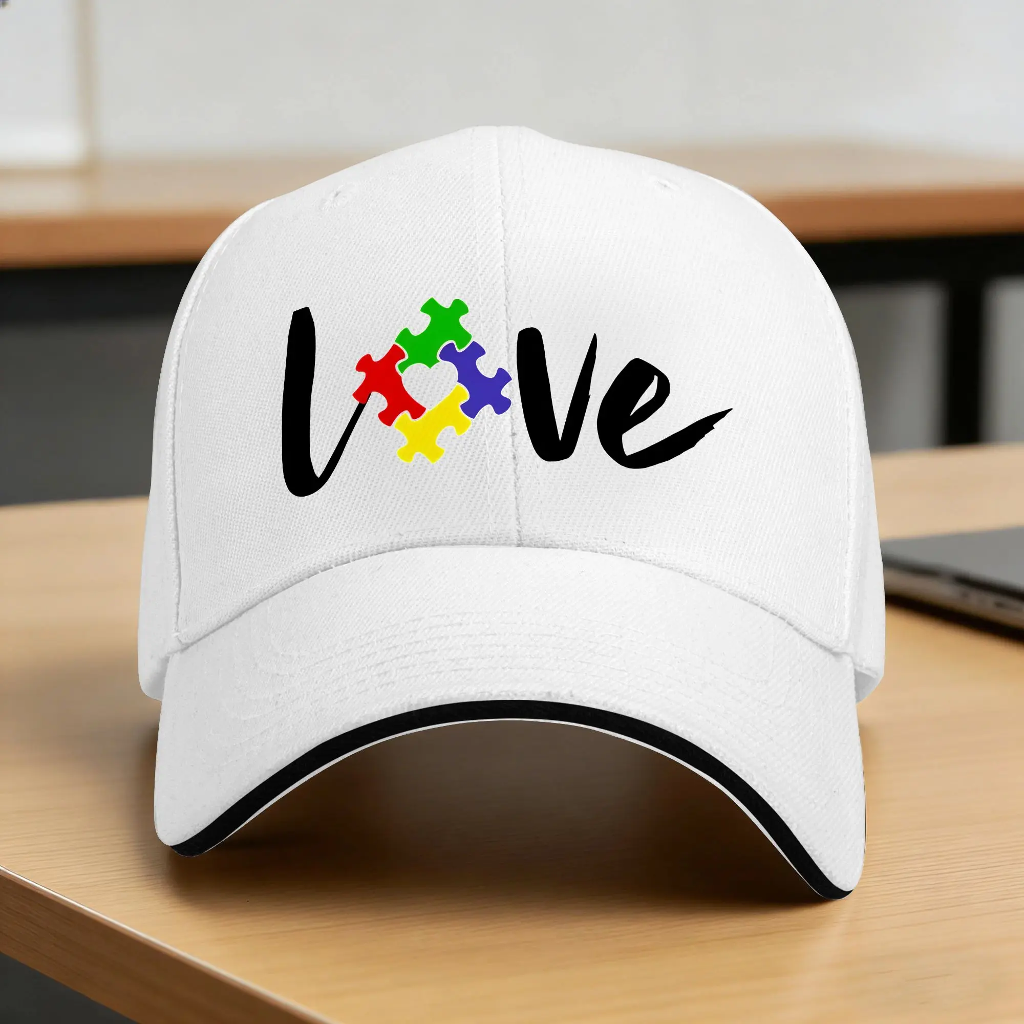Love Autism Awareness  Baseball Cap  Streetwear Unisex-Teens Trucker Hat Sun-Proof Design Running Hippie Snapback Cap Gift