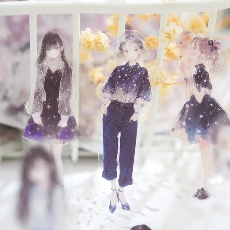 50pcs Growth Imprint Series Creative Character PET Stickers DIY Diary Phone Case Handmade Scrapbook Aesthetic Sticker - Image 4