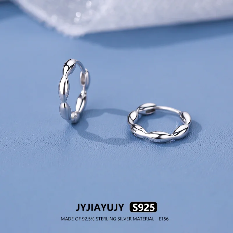 

JYJIAYUJY 100% Whole Original Sterling Silver S925 Hoop Earrings Twists Shape In Stock Fashion Jewelry Gift Daily Use E156