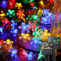 Solar Garden Christmas Light  21FT 50LED Solar Fairy Lights Outdoor Waterproof 8 Modes Color Changing Cherry Blossom Lights