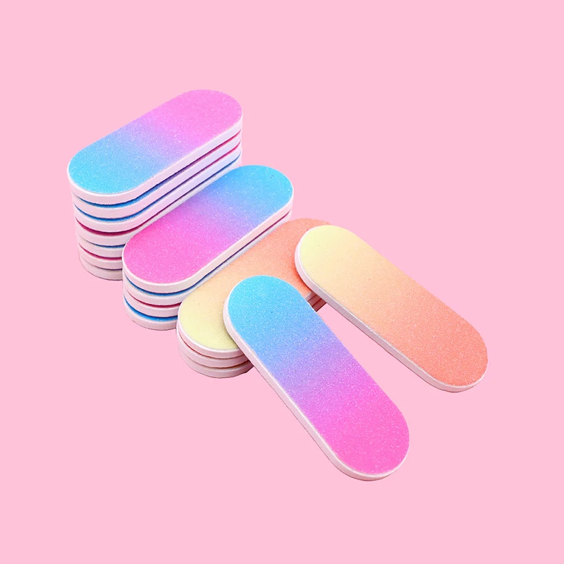 MINI ล้างทําความสะอาดได้เล็บแฟ้ม Gradient 5 ซม.สีทรายสองด้านเครื่องมือขัดเล็บ Carentry Salon 5/10Pcs