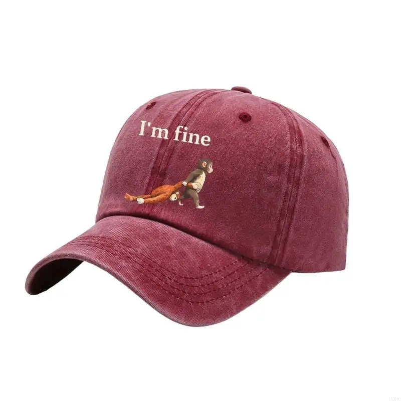 Comfortable Wash Cotton Baseball Cap Monkey Printing Adjustable Snapbacks Hat Y166